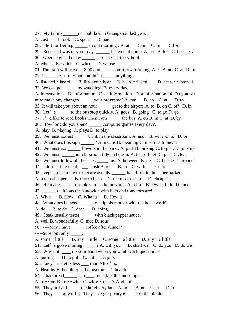 【沪教牛津版（三起）】六年级上册英语 练习题.doc_第2页