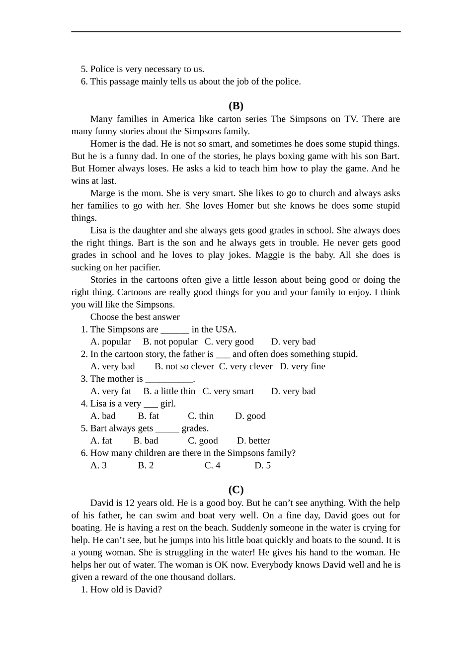 【沪教牛津版（三起）】六年级上册英语 期末试卷及答案2.doc_第3页