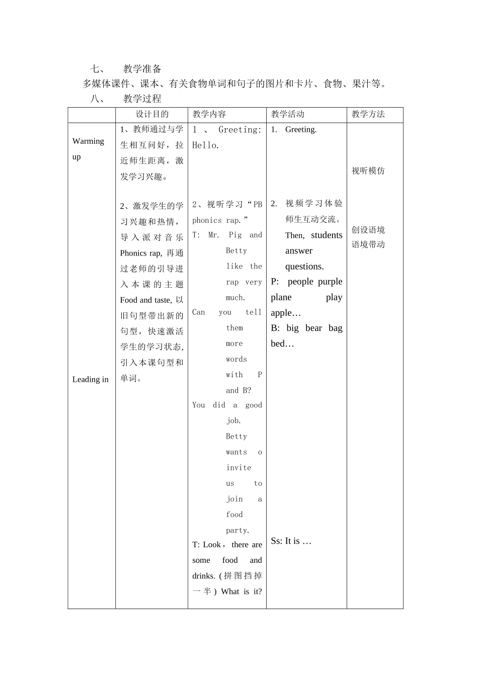 【沪教牛津版（三起）】三年级下册英语教案 module 1 using my five senses Unit 2 Tastes 教案.doc_第2页