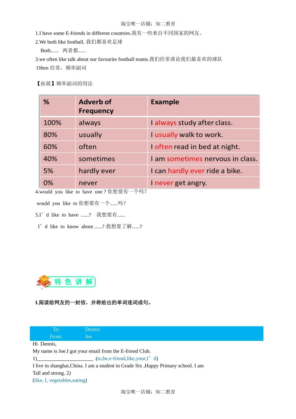 Module 2 Relationships Unit E-friends 讲义和测试（含答案）.doc_第3页