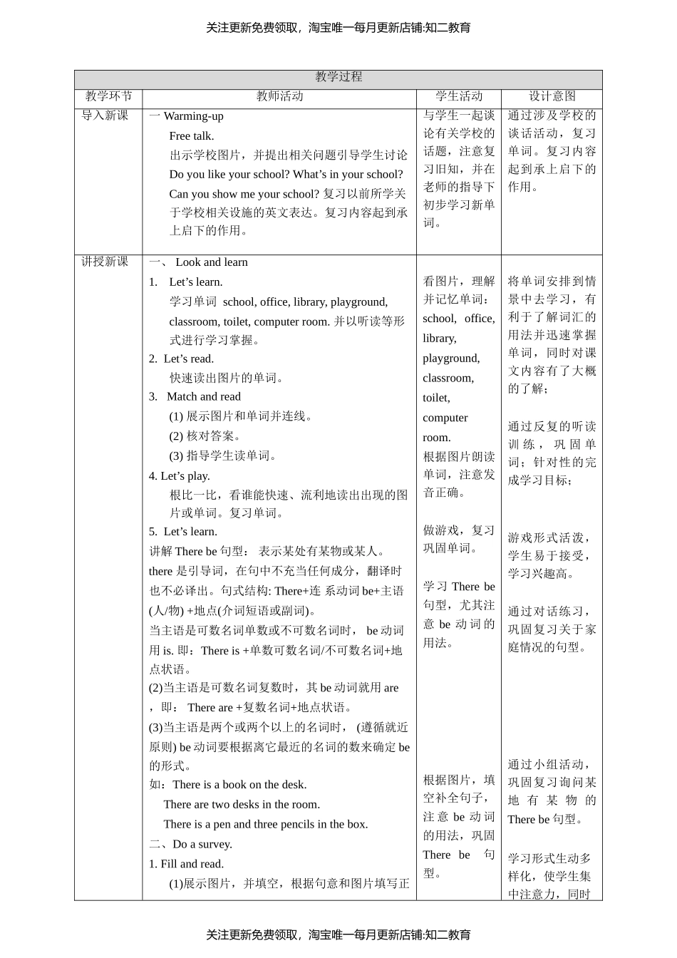 【核心素养目标】Unit 7 At schoolLook and learn Do a survey教案.doc_第2页