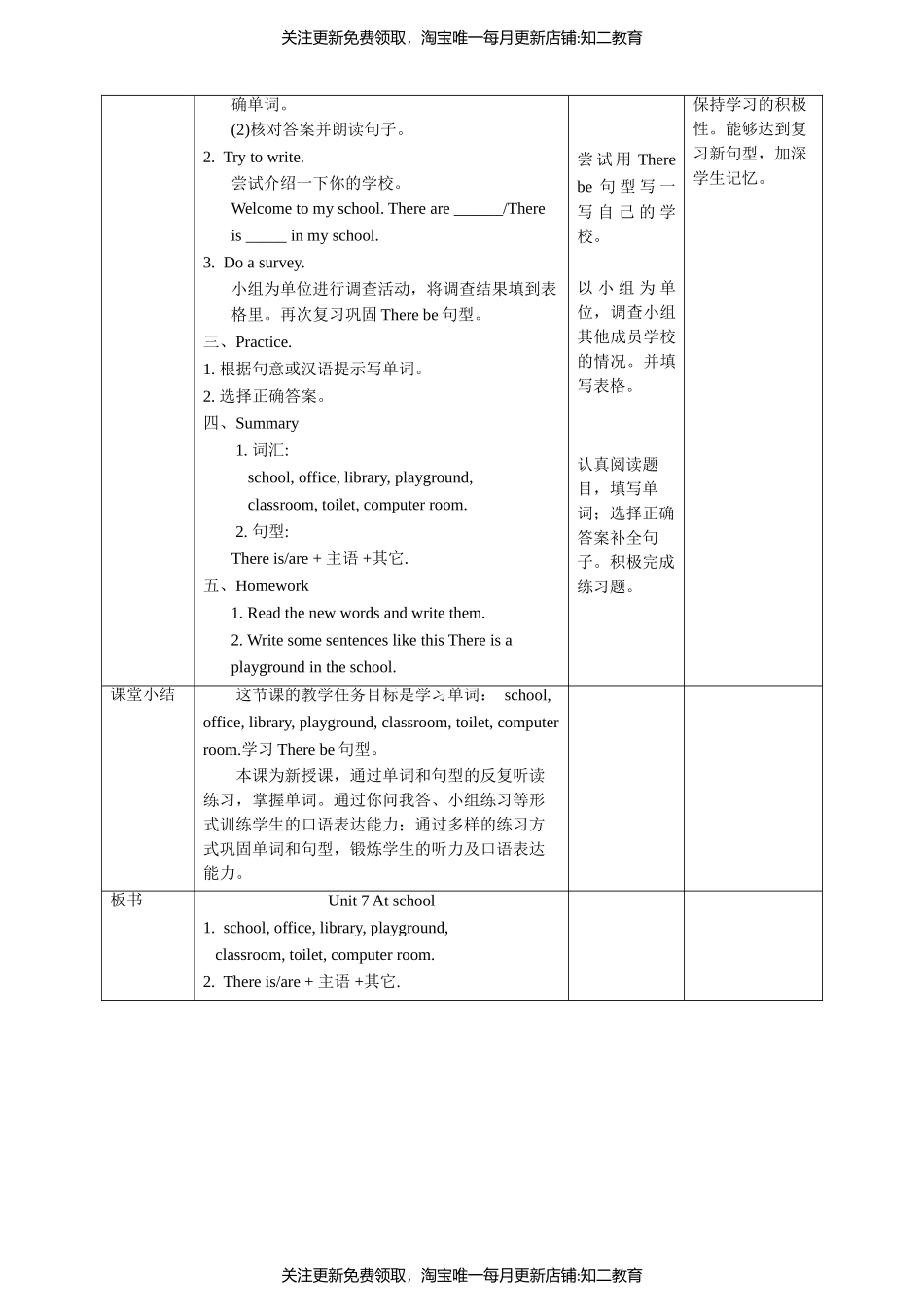 【核心素养目标】Unit 7 At schoolLook and learn Do a survey教案.doc_第3页