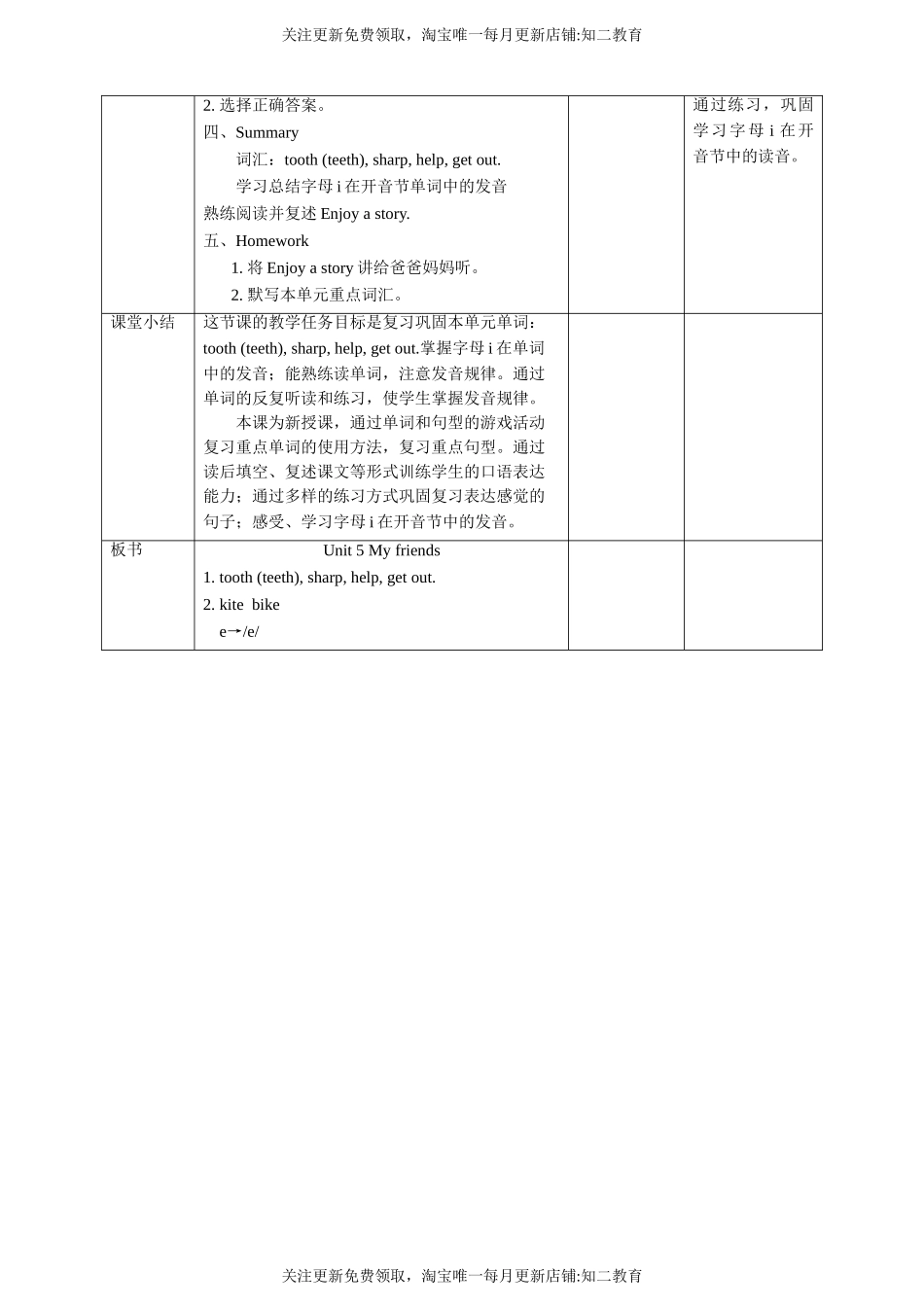 【核心素养目标】Unit5 My friends Enjoy a story Learn the sounds教案.doc_第3页