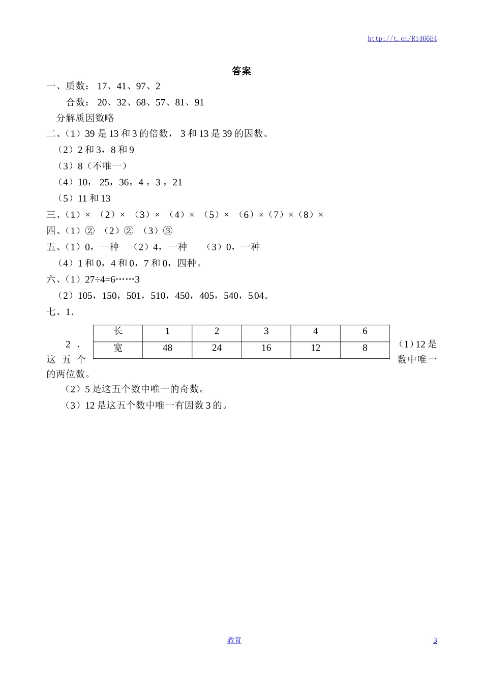 五年级下册数学同步练习-因数与倍数-苏教版（喜子的商铺）.doc_第3页