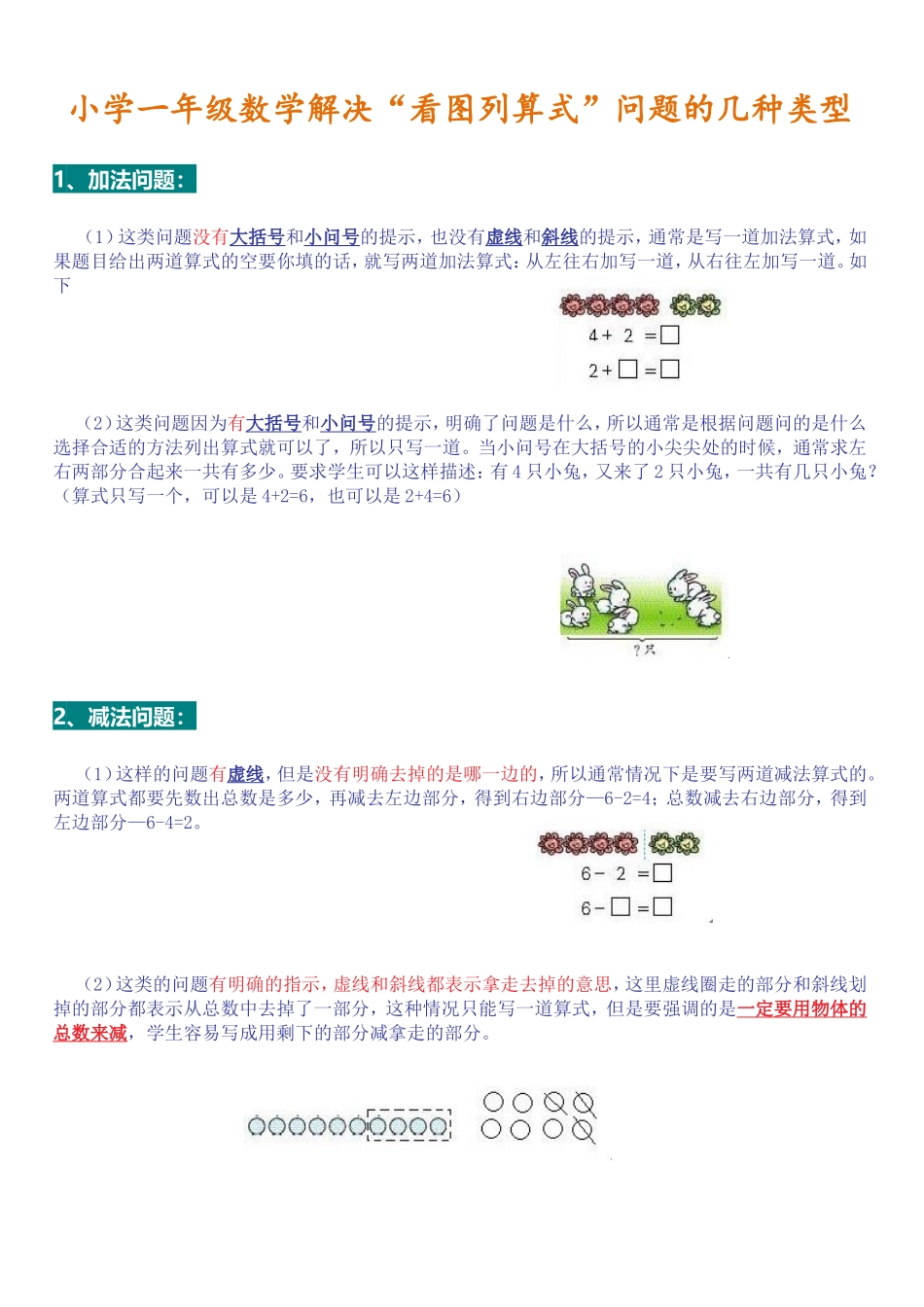 一年级数学解决“看图列算式”问题的几种类型.doc_第1页