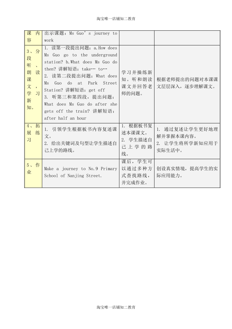 英语五年级上册 Unit2 Going to school-教案-沪教牛津版（深圳用）.doc_第2页