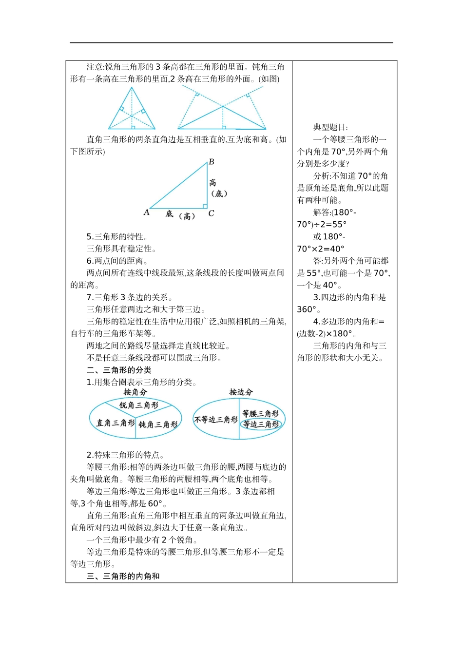人教版四年级数学下册期末单元复习试题（含答案）：5.三角形.docx_第2页