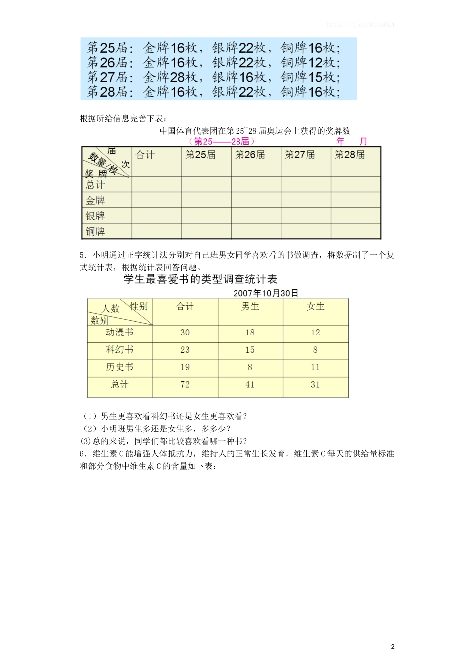 五年级上数学一课一练-统计表和条形统计图（二）-苏教版1.docx_第2页