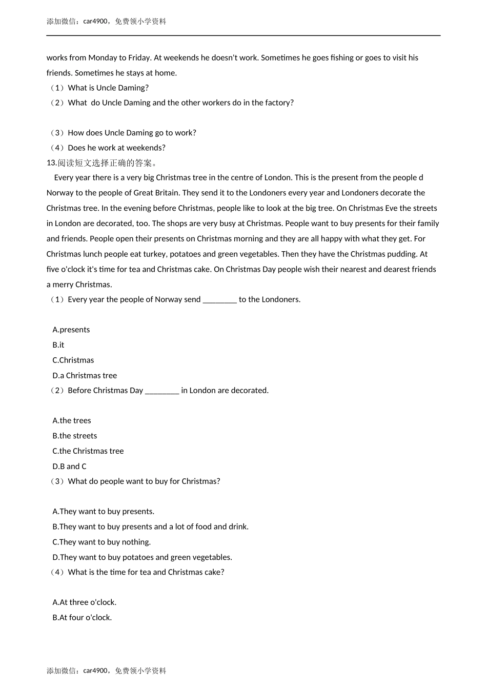 六年级上册英语试题- Module3 Food and drink 单元测试 牛津上海版（含答案及解析）.docx_第3页