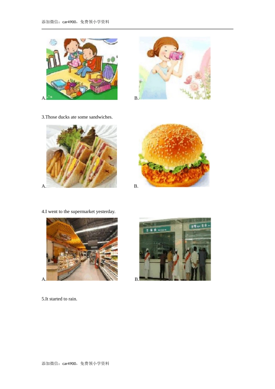 外研版小学英语（一年级起点）六年级下册Module 3 Unit 1 I took some photos同步练习1.doc_第2页