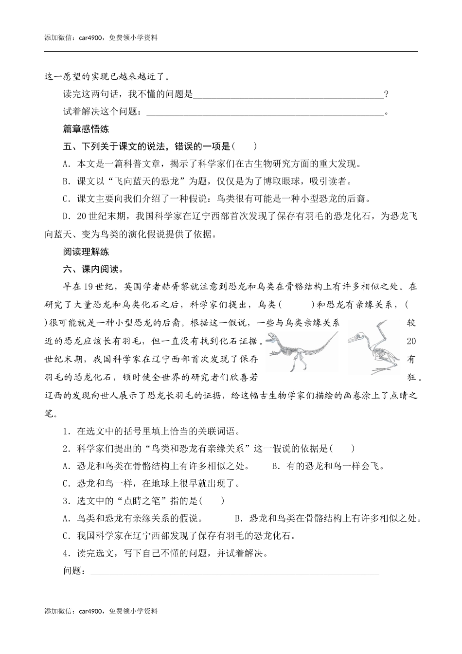 06《飞向蓝天的恐龙》课时测评.docx_第2页