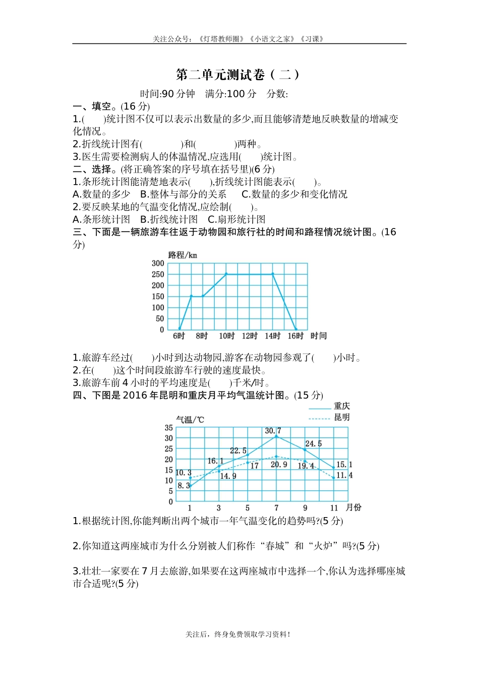 苏教版五年级下册数学-第二单元测试卷（二）.docx_第1页