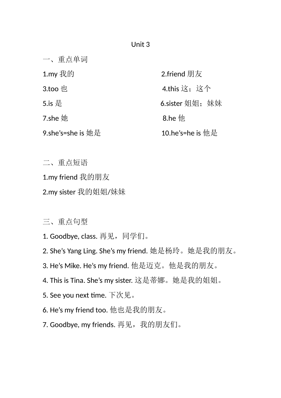 三（上）译林版英语：Unit 3知识重点 (2).docx_第1页