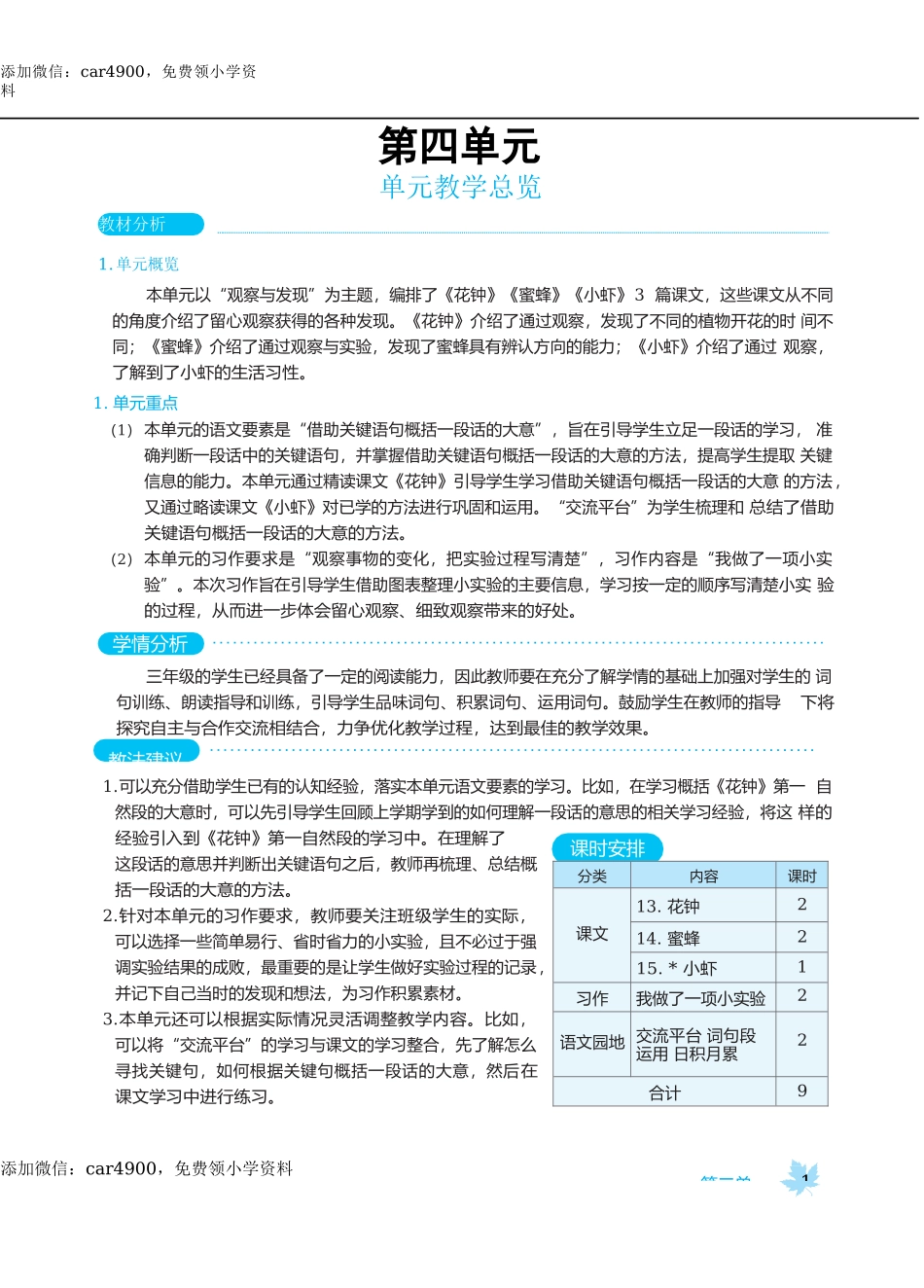 第四单元教学总览.docx_第1页