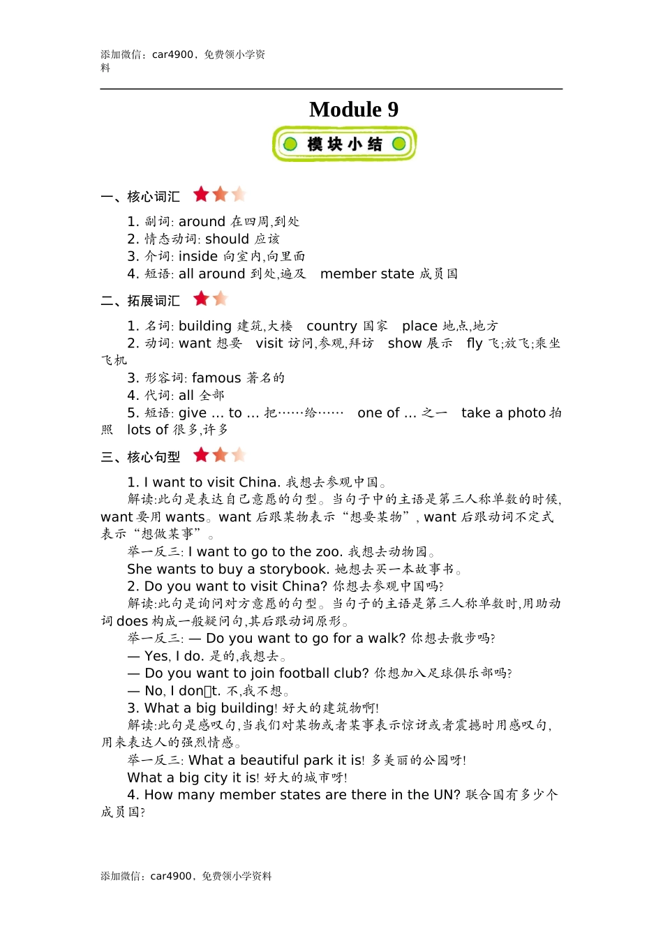 六(上)外研 Module 9 知识清单.docx_第1页