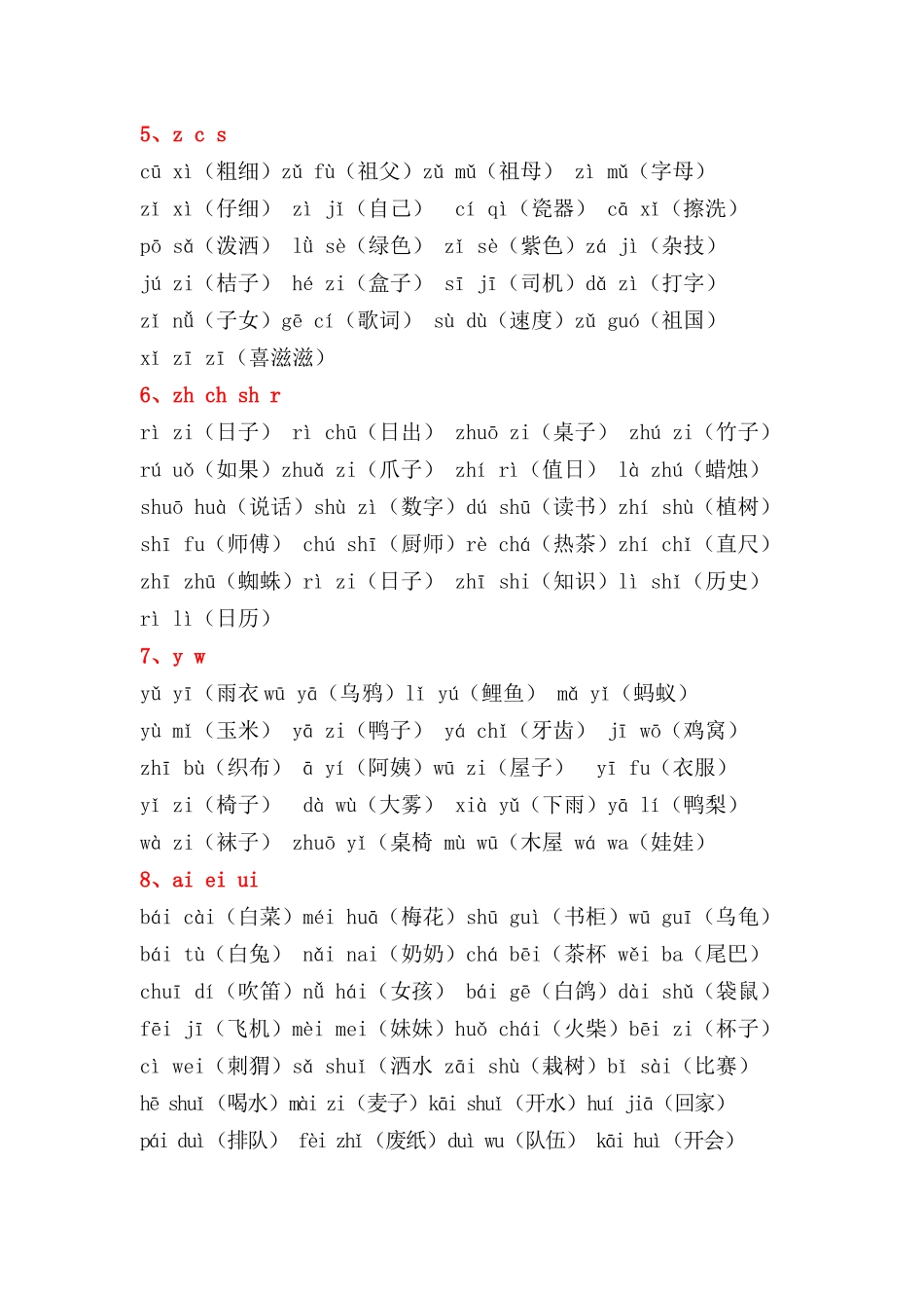 一年级音节拼读组词全汇总+练习.doc_第2页