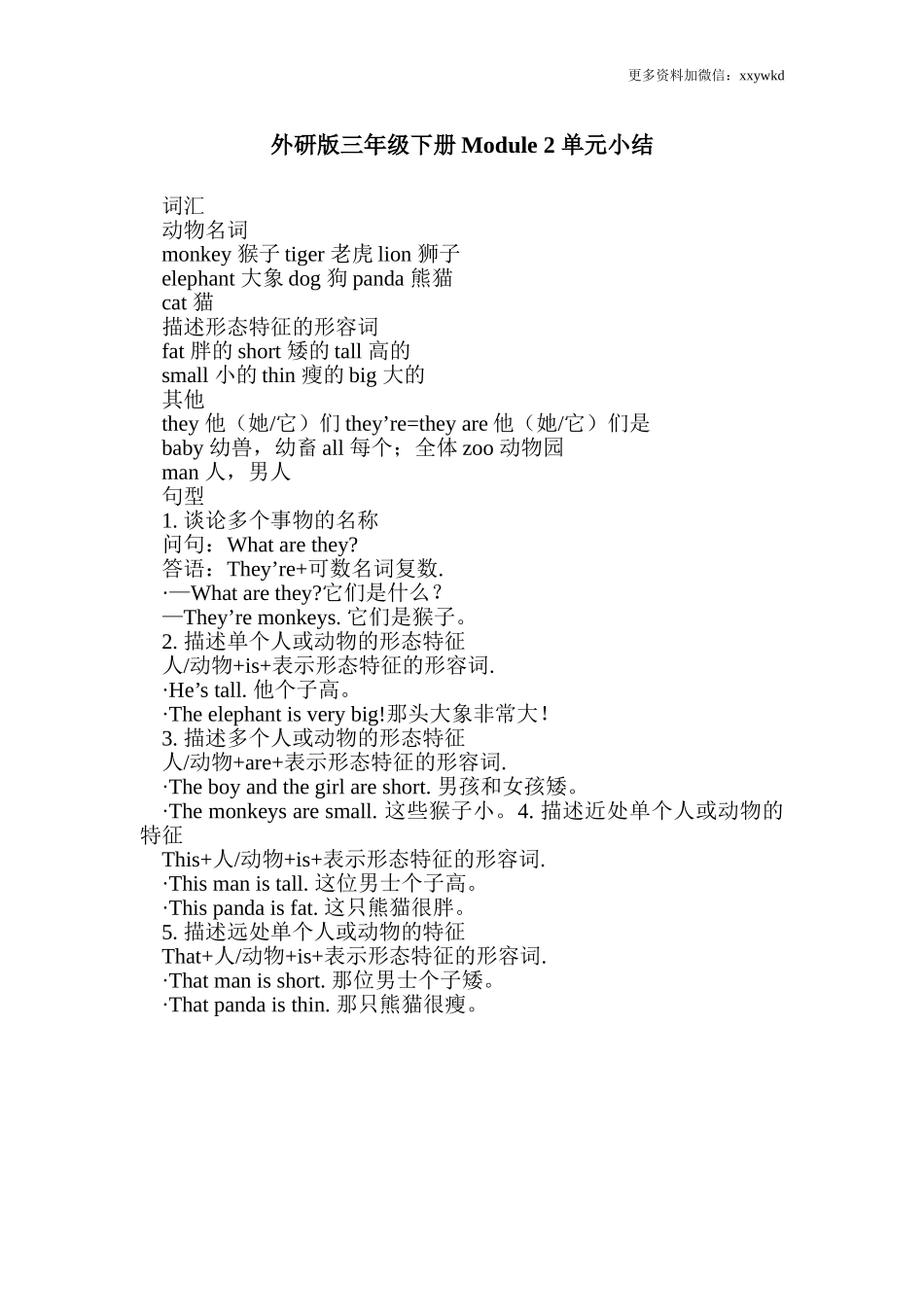 三（下）外研版英语：Module 2知识重点.doc_第1页