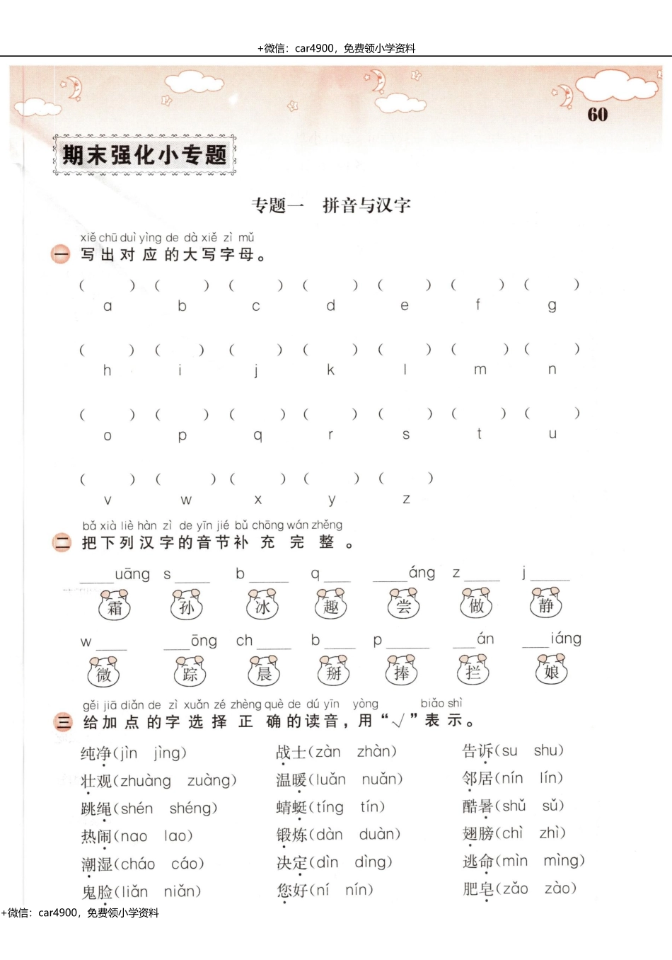 专项拼音与汉字 .docx_第1页