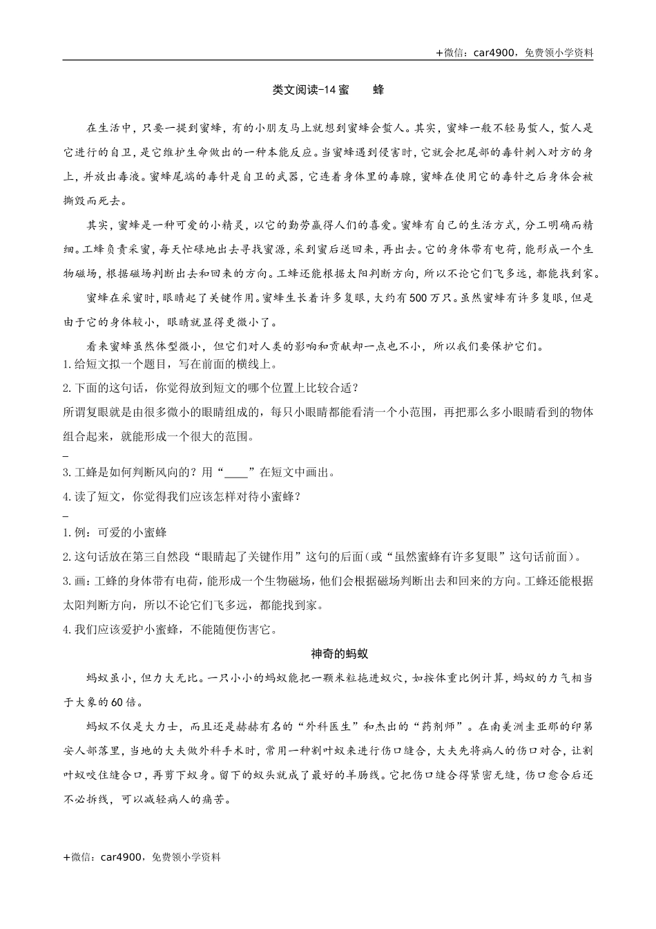 类文阅读-14蜜蜂.doc_第1页