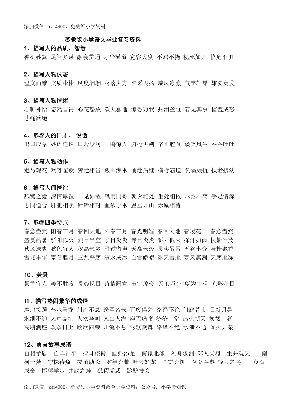 苏教版小学语文毕业复习资料（网资源）.doc_第1页