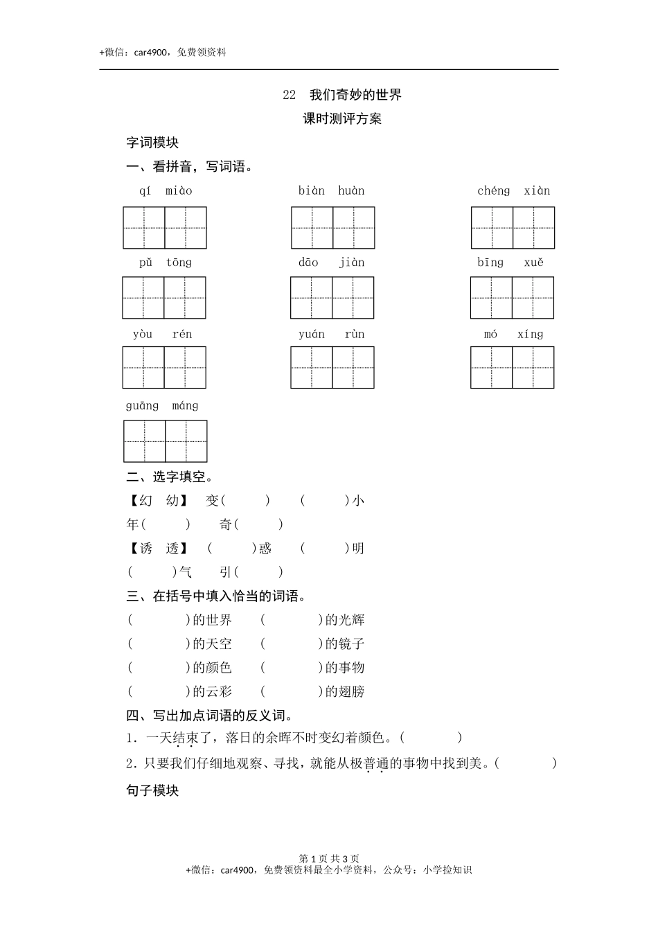 22 我们奇妙的世界 .doc_第1页