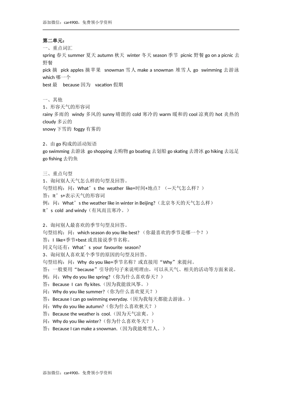 Ｕnit 2单元知识梳理 (1).doc_第1页