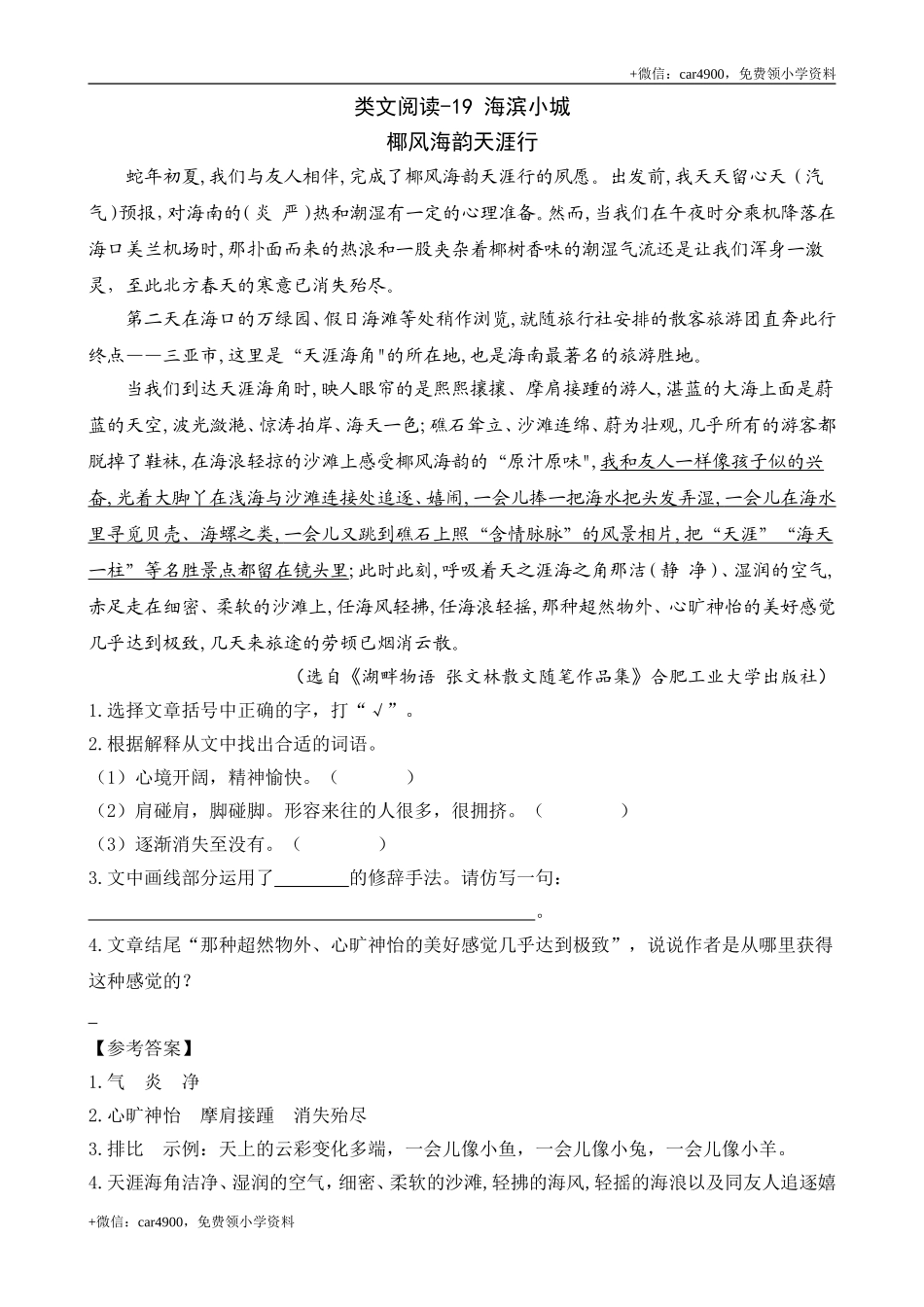 类文阅读-19 海滨小城.doc_第1页