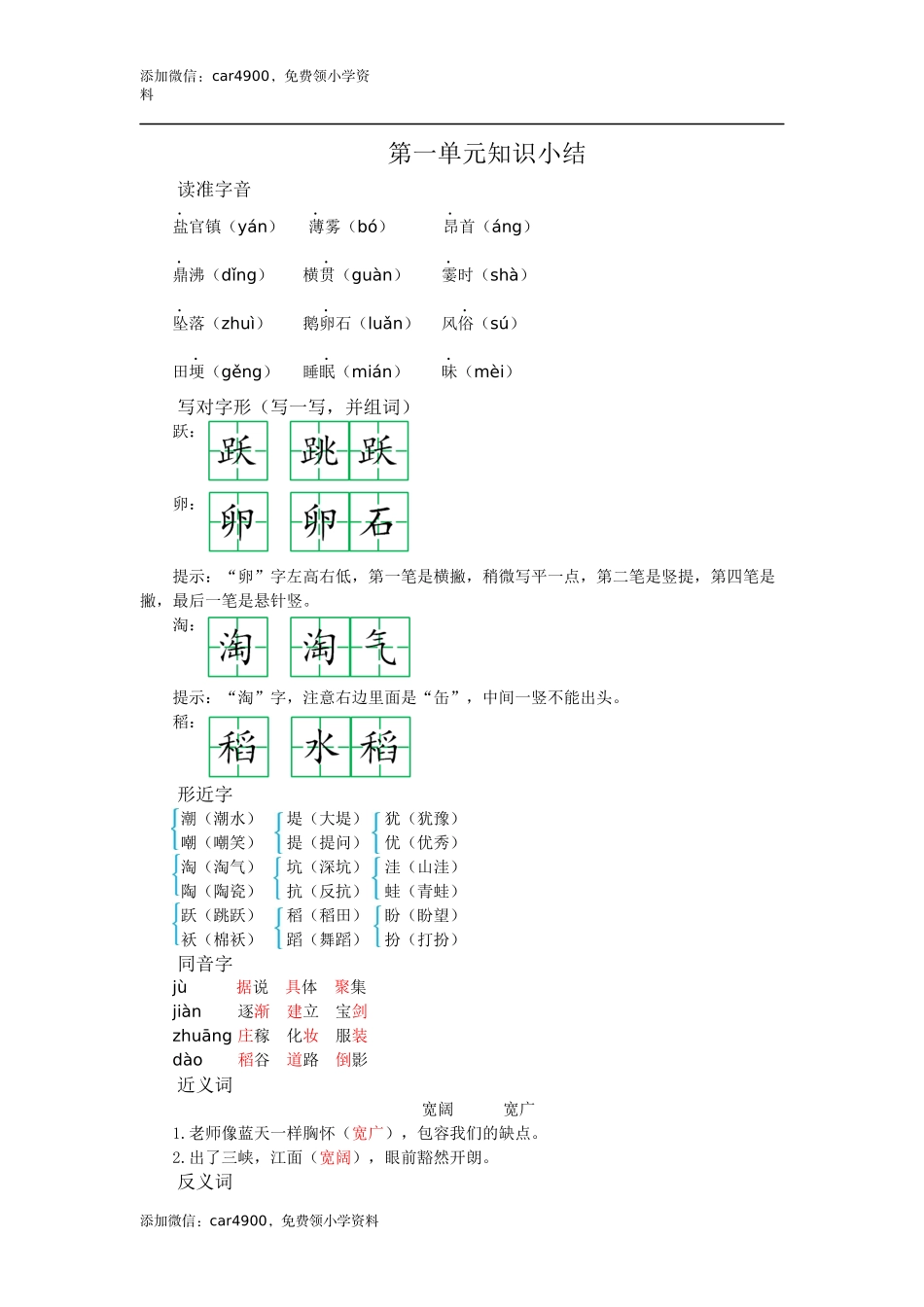 第一单元知识小结 (2)(1).docx_第1页