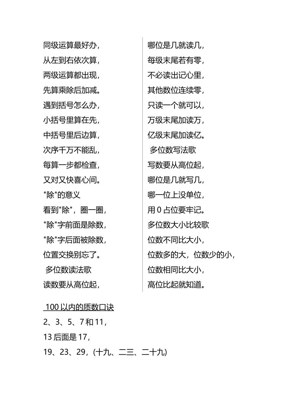 三（下）数学《知识点记忆口诀》孩子熟背.docx_第2页