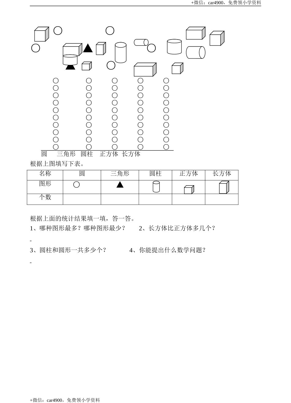 人教版一年级下学期数学第3单元试卷《分类与整理》试题3 .doc_第2页