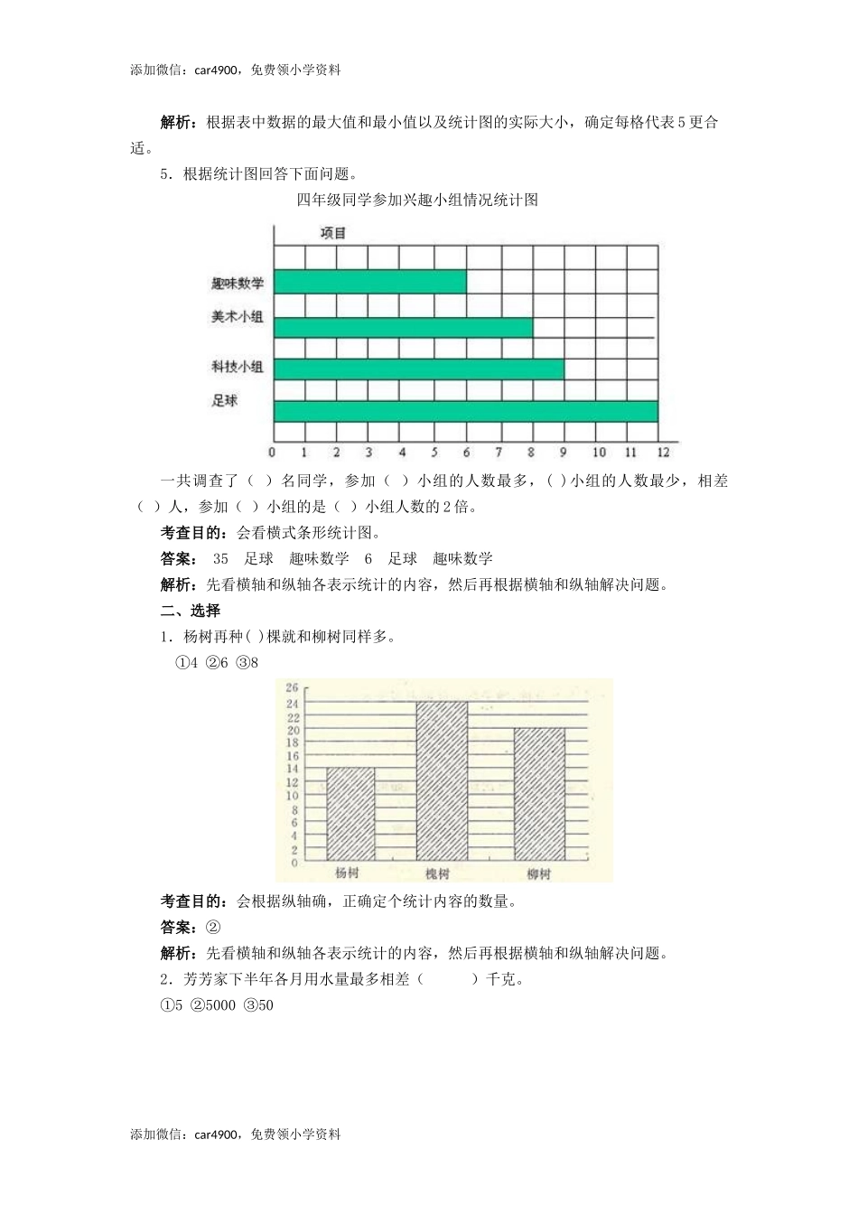 四年级上数学同步测试及解析-条形统计图-人教新课标（网资源）.docx_第3页