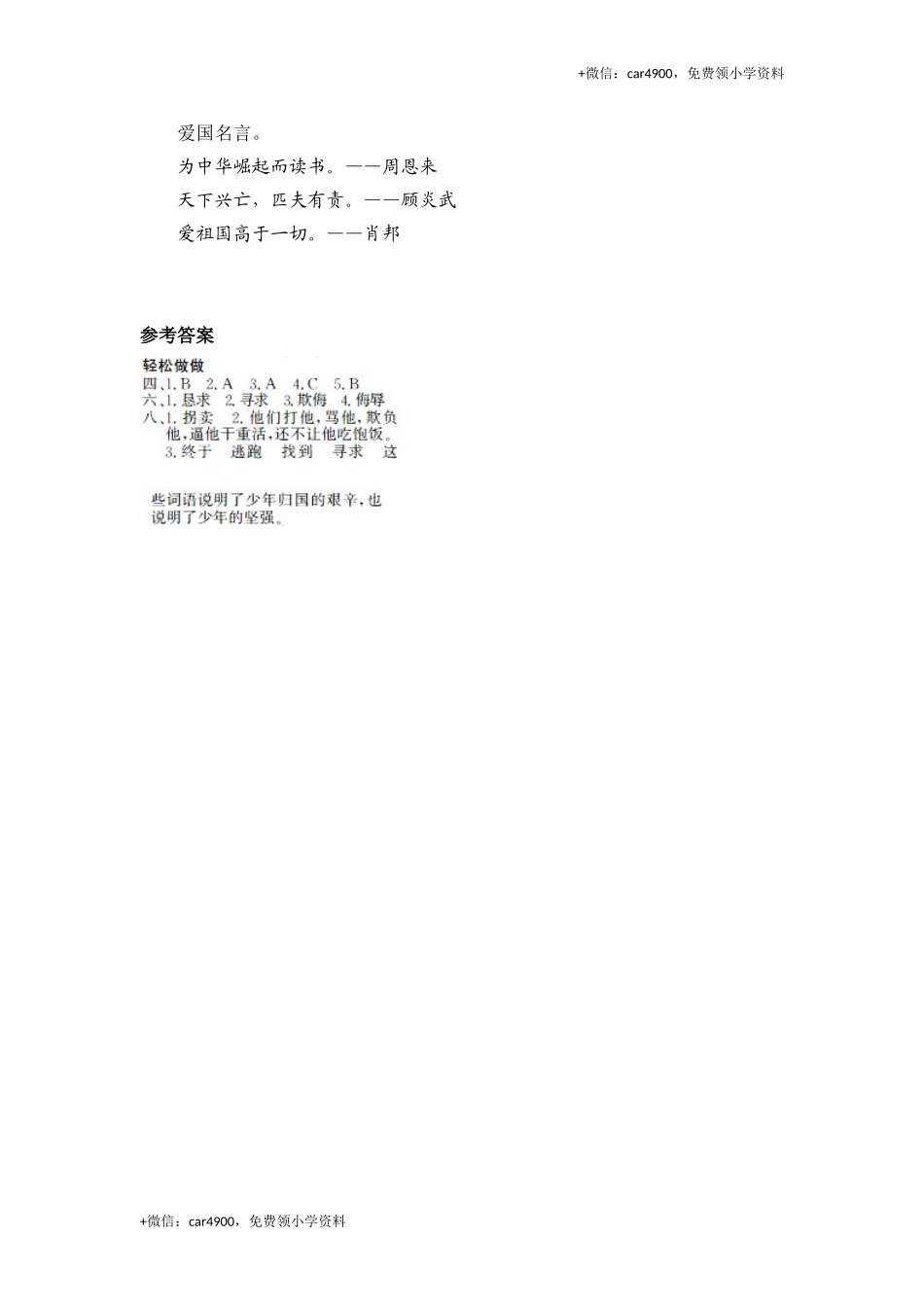 （北师大版）三年级语文上册 《意大利的爱国少年》课时测评第1课时.doc_第3页