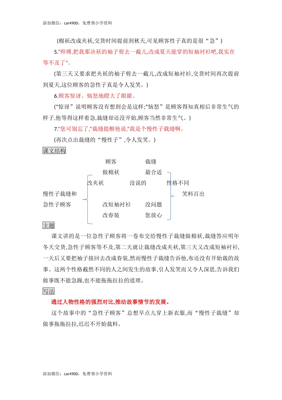 三年级下册语文素材- 25.慢性子裁缝和急性子顾客 知识点总 人教（部编版）.docx_第2页