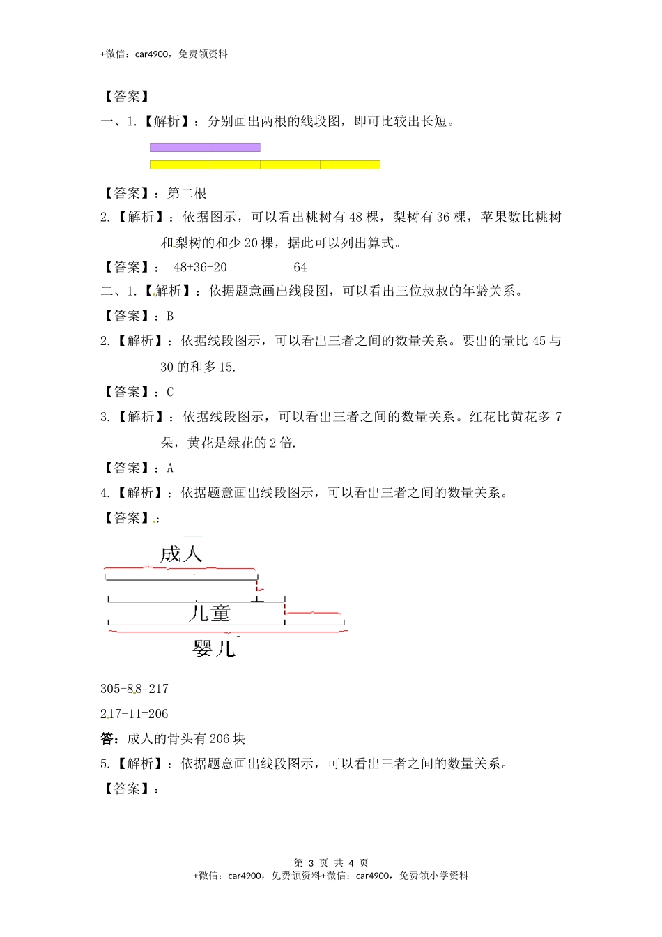 三年级上册数学一课一练-5.2画线段图解决问题-苏教版（网资源）.docx_第3页