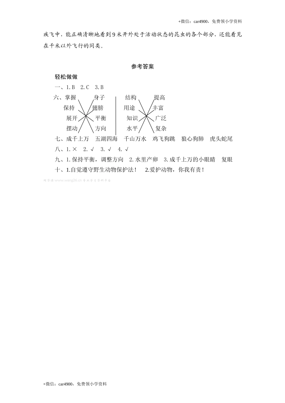 苏教版小学三年级语文下册第6单元课时同步练习-20放掉蜻蜓（1）附答案.doc_第3页