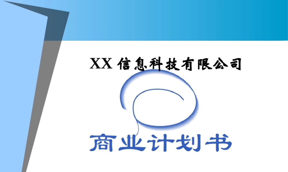 ××信息科技有限公司商业计划书.ppt