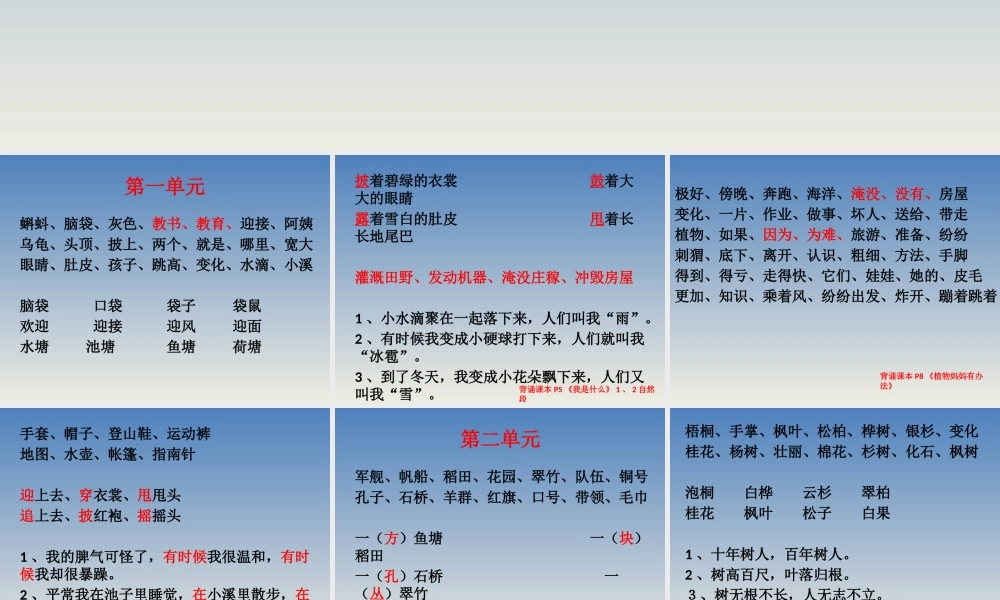 二（上）语文期末复习重点课件PPT.pptx