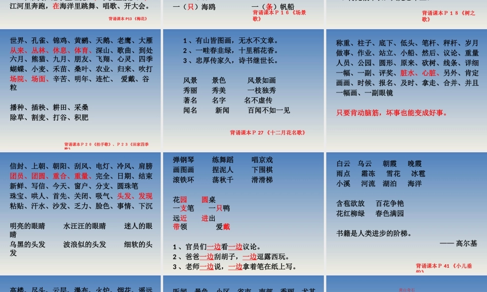 二（上）语文期末复习重点课件PPT.pptx