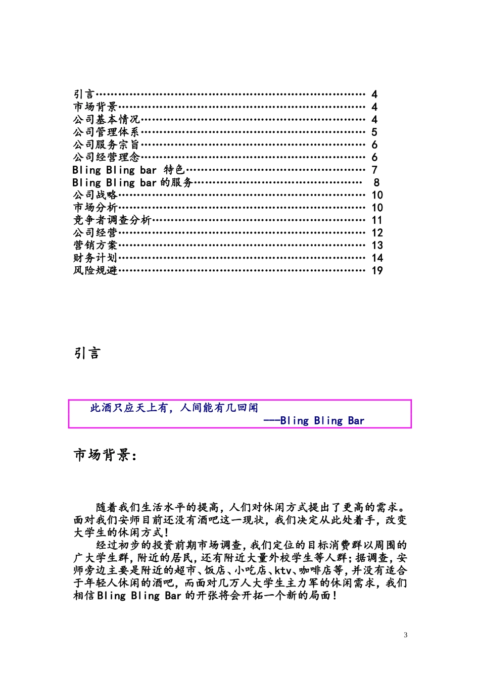 学校附近开酒吧创业计划书.doc_第3页