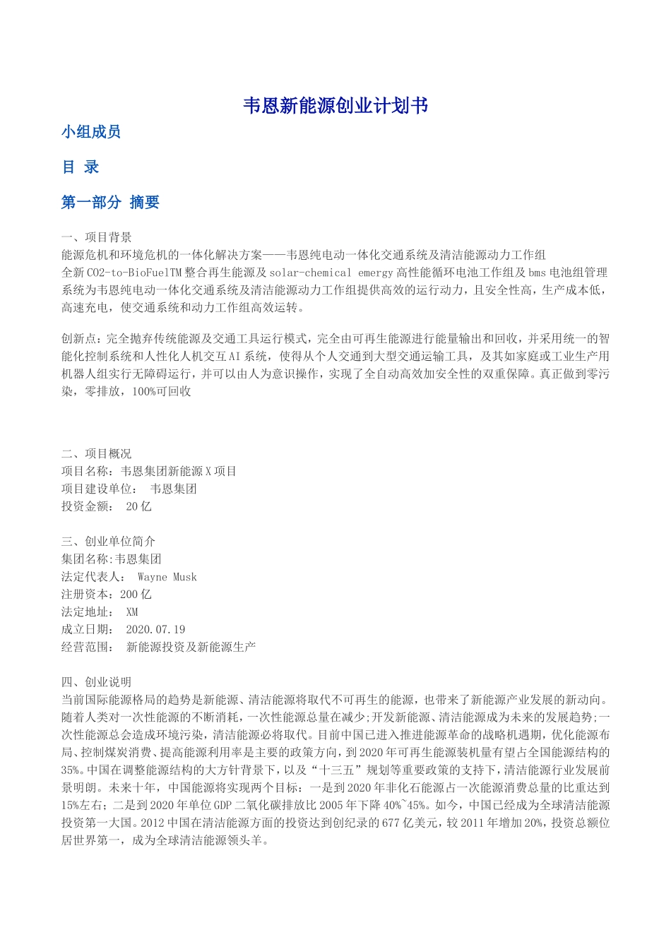 新能源创业计划书 (2).doc_第1页