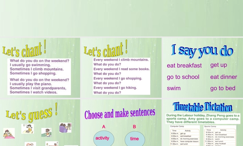 人教PEP版小学五年级英语（下）Recycle1（第一课时）.ppt