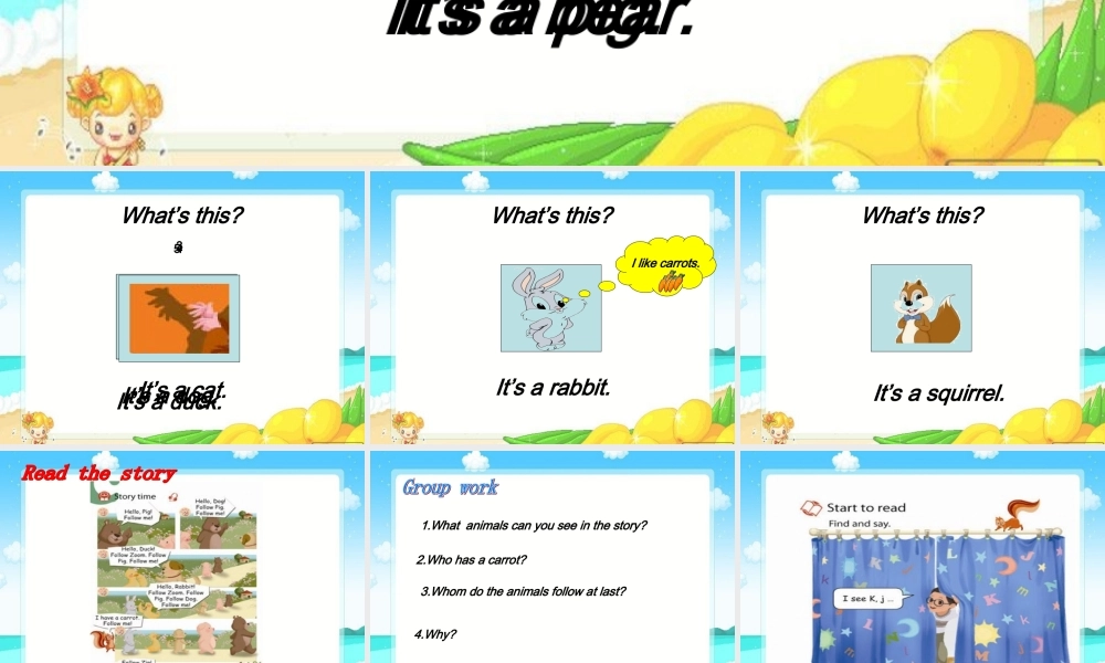 三年级英语上册Unit4 We love animals第六课时.ppt