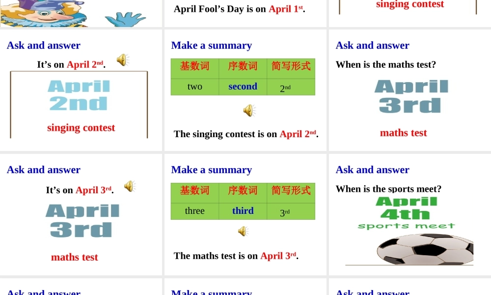 Unit 4 When is Easter PA Let's learn课件.ppt