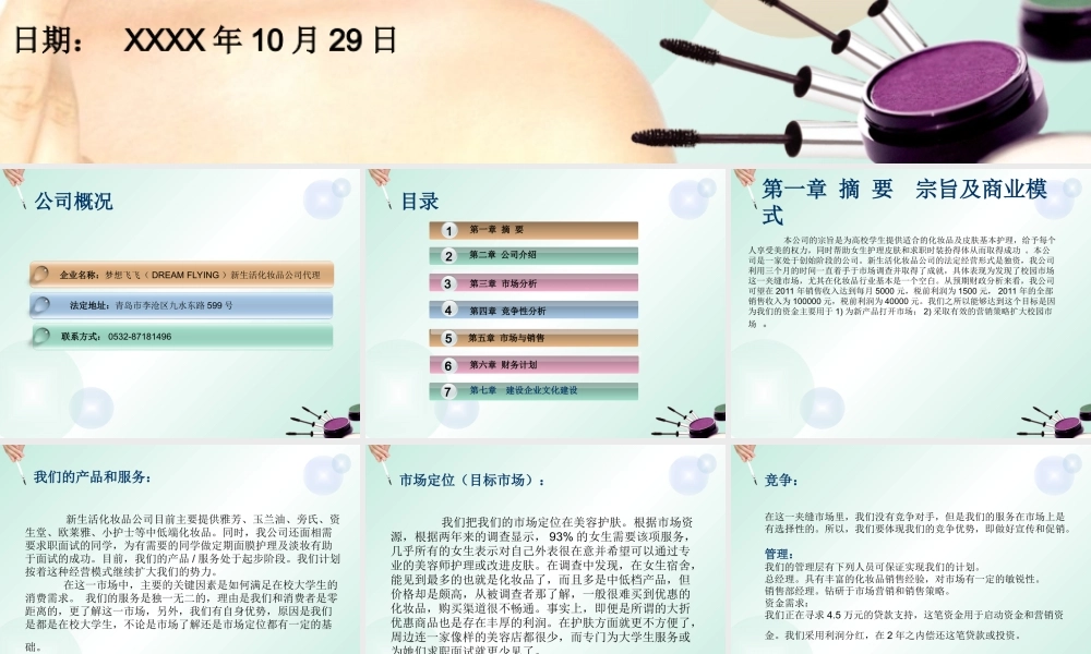 化妆品创业计划书.ppt