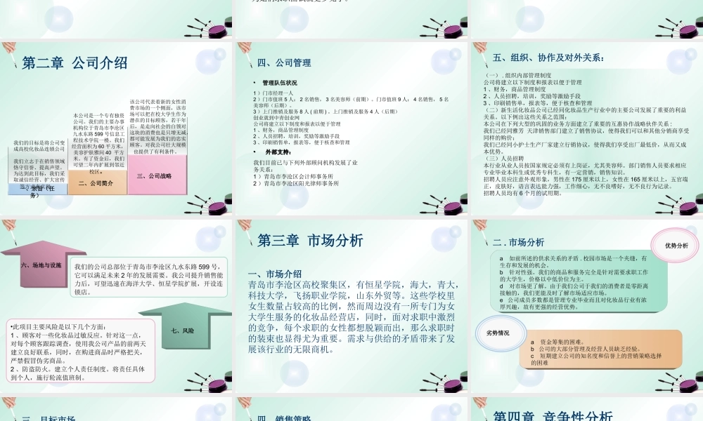 化妆品创业计划书.ppt