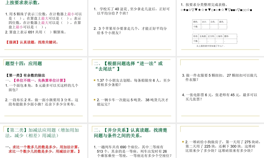 二（下）数学期末 复习题型归纳与分析.pptx