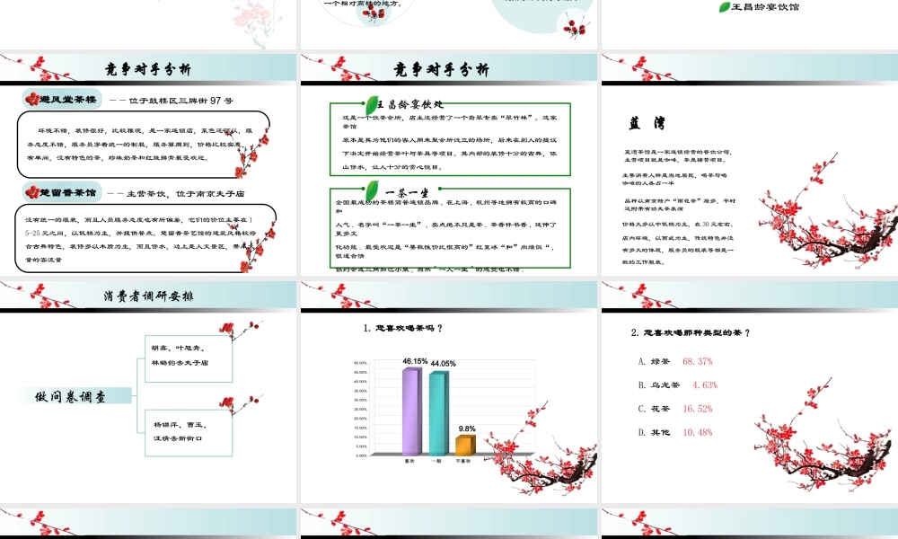 茶馆创业计划书调研报告(精).ppt