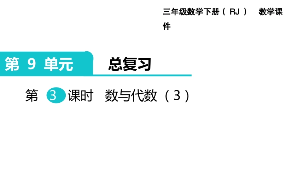 第3课时 数与代数（3） .ppt