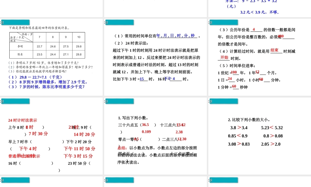 第3课时 数与代数（3） .ppt