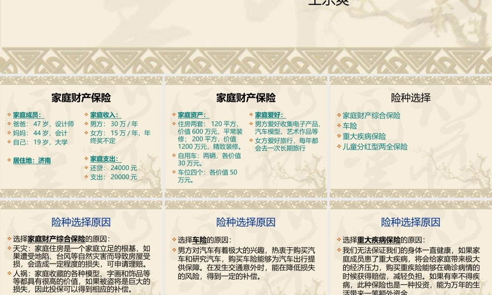 家庭财产保险计划书.ppt